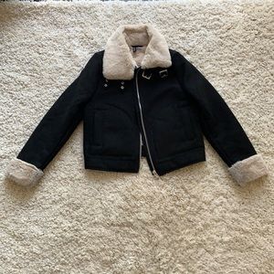 Faux fur bomber jacket